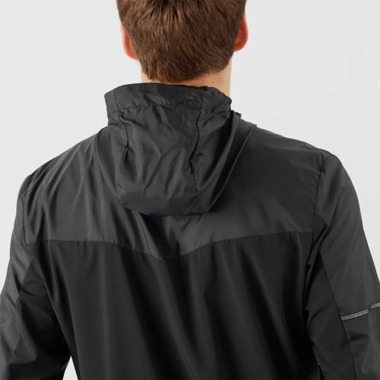 Black Salomon Agile Men's Windbreaker | PH 09348M